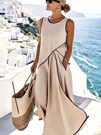 Helga | Løs damestribet kjole - Vellor Wear