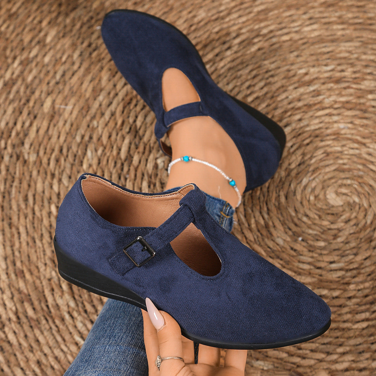 Gurli | Ortopædiske loafers med kilehæl og spænde - Vellor Wear