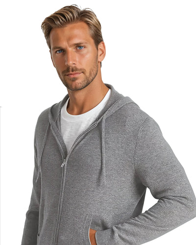 Cashmere Strik Zip Vest - Mørkegrå - Vellor Wear