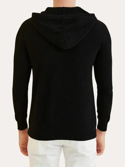 Essential Cashmere Hoodie - Dyb Sort - Vellor Wear