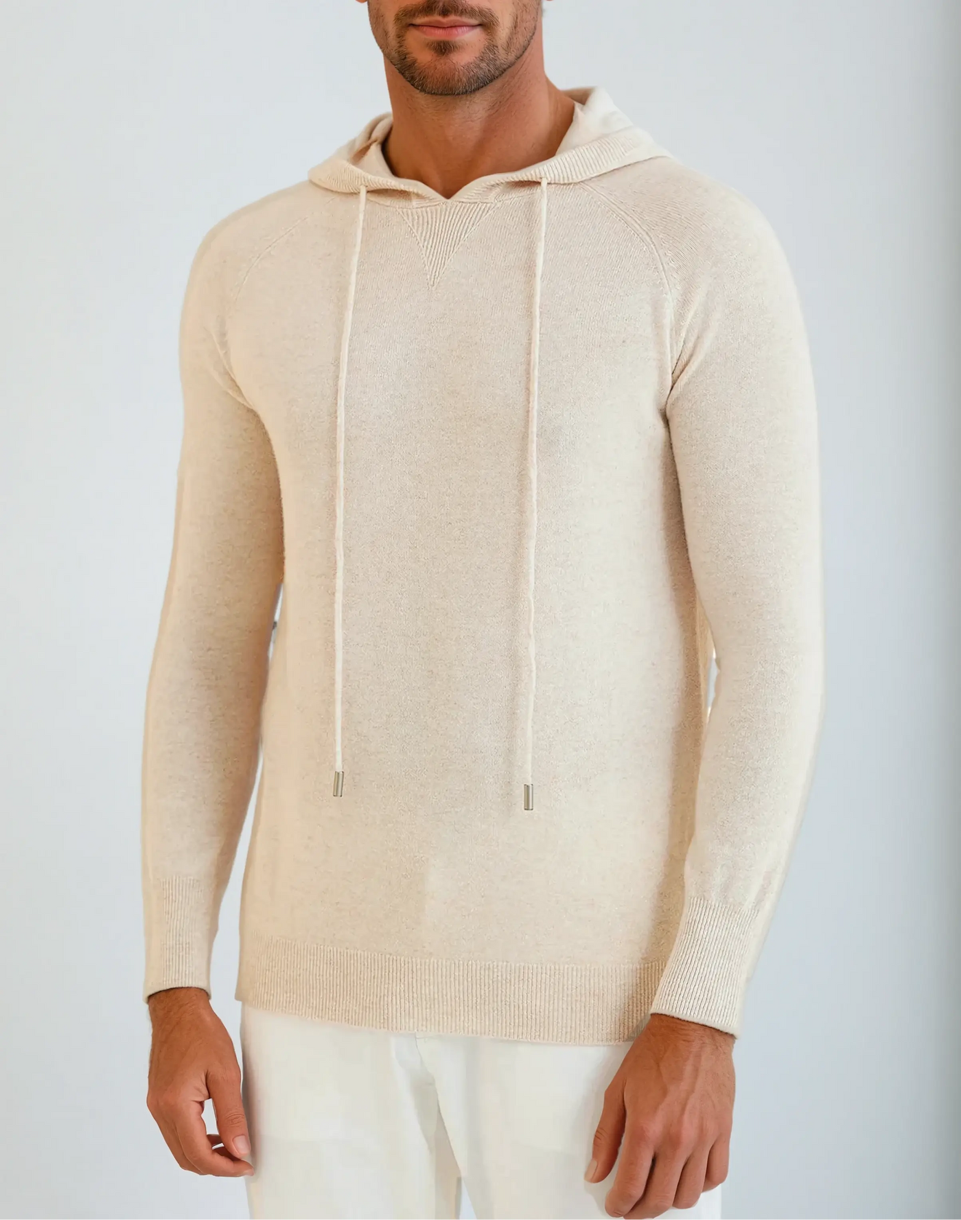 Essentiel Cashmere Hoodie - Crème Beige - Vellor Wear