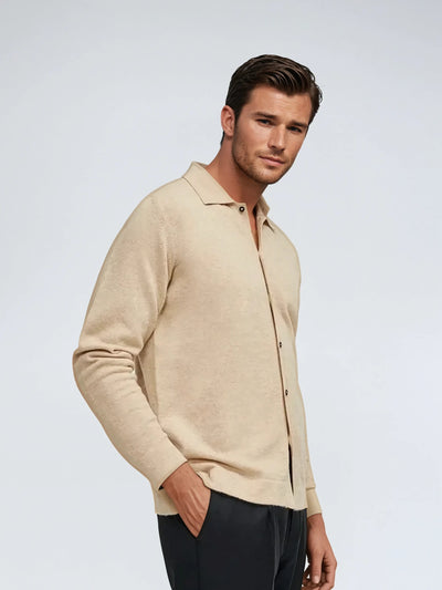 Cashwool Skjorte Beige - Vellor Wear