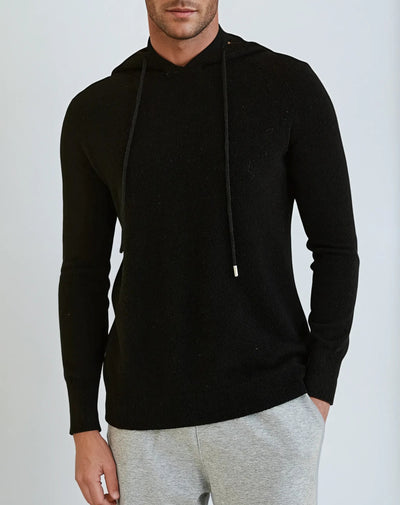Essential Cashmere Hoodie - Dyb Sort - Vellor Wear