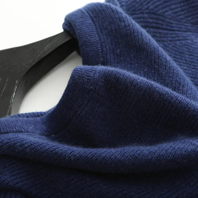 Cashmere Strik Zip Vest - Intens Blå - Vellor Wear