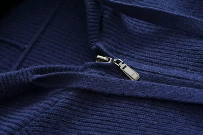 Cashmere Strik Zip Vest - Intens Blå - Vellor Wear