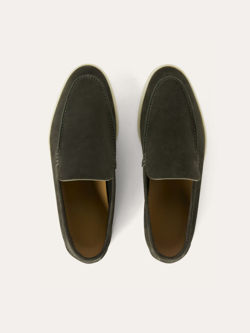Forfinet Suede Loafers – Mørkegrøn - Vellor Wear