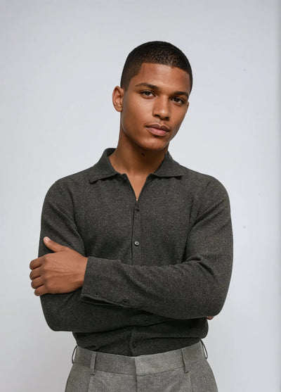 Cashwool Skjorte Mørkegrå - Vellor Wear