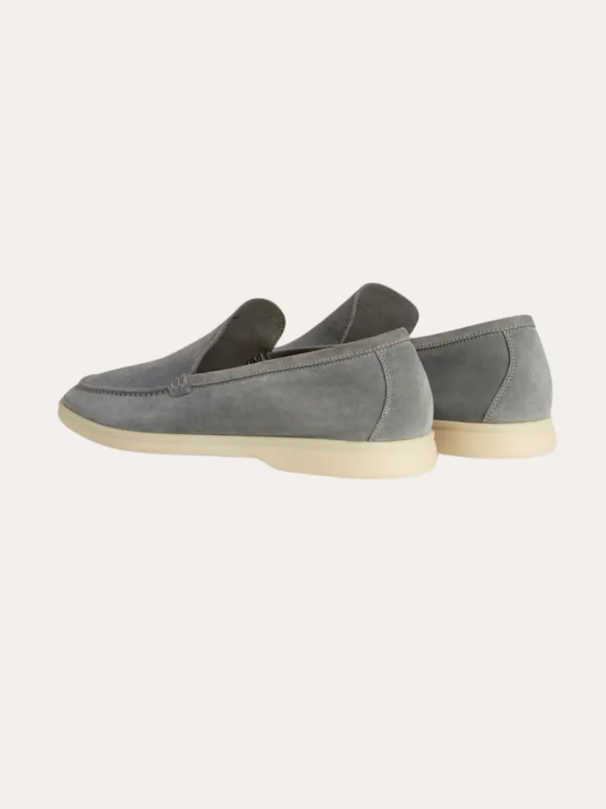 Forfinet Suede Loafers – Mørkegrå - Vellor Wear