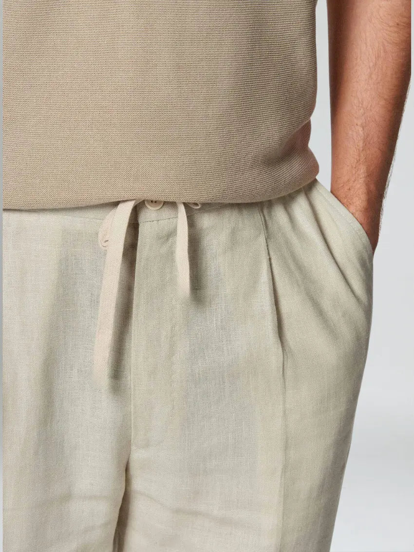 Seaside Linned Bukser - Beige - Vellor Wear