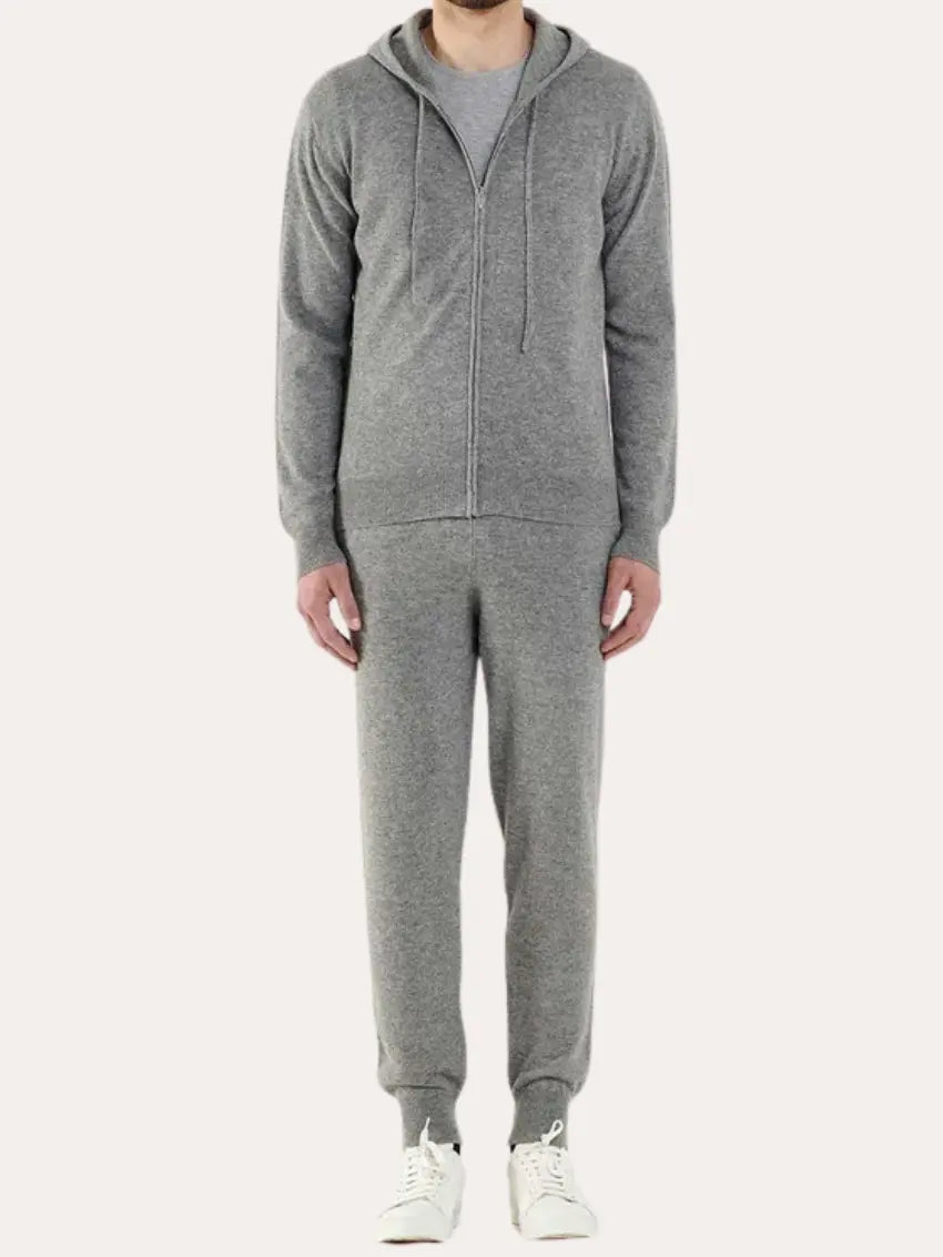 Cashmere Strikket Zip Vest - Lys Grå - Vellor Wear