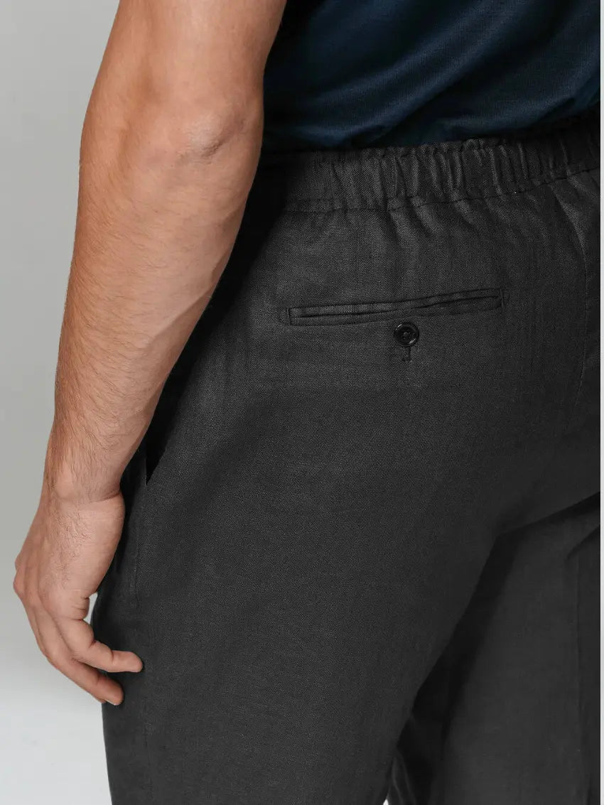 Sea Side Linnen Bukser - Sort - Vellor Wear