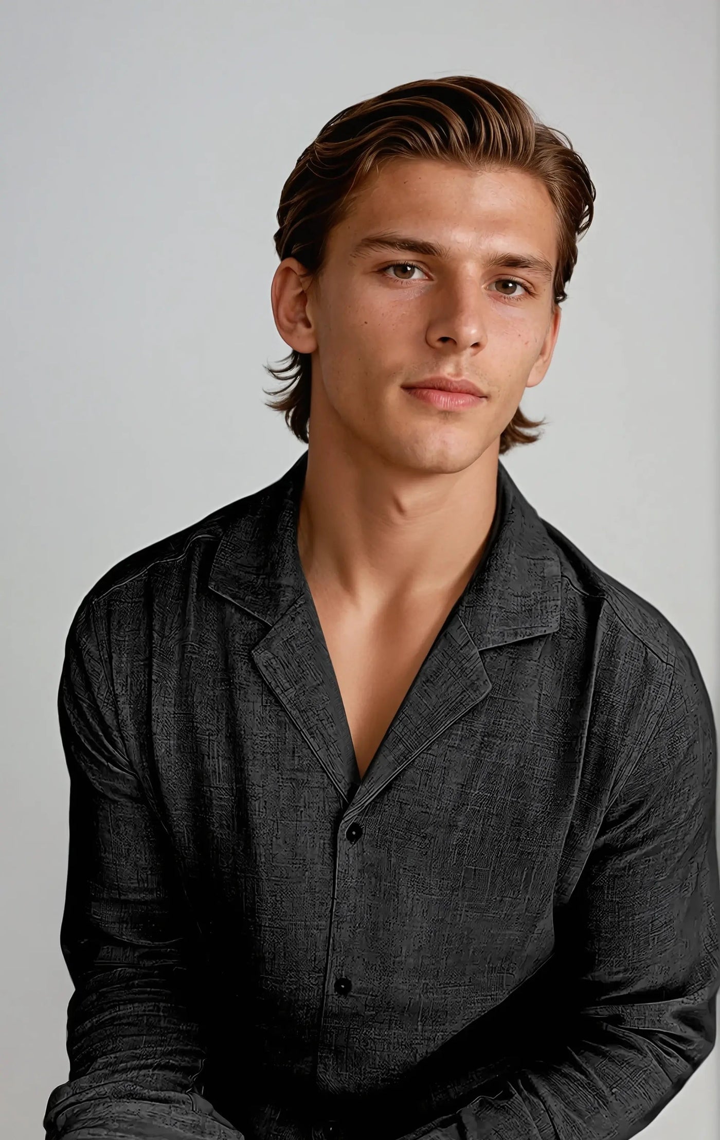 Linned Strandskjorte - Sort - Vellor Wear