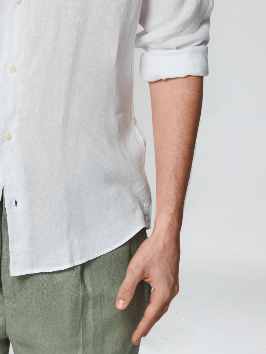 Essential Linned Skjorte - Hvid - Vellor Wear