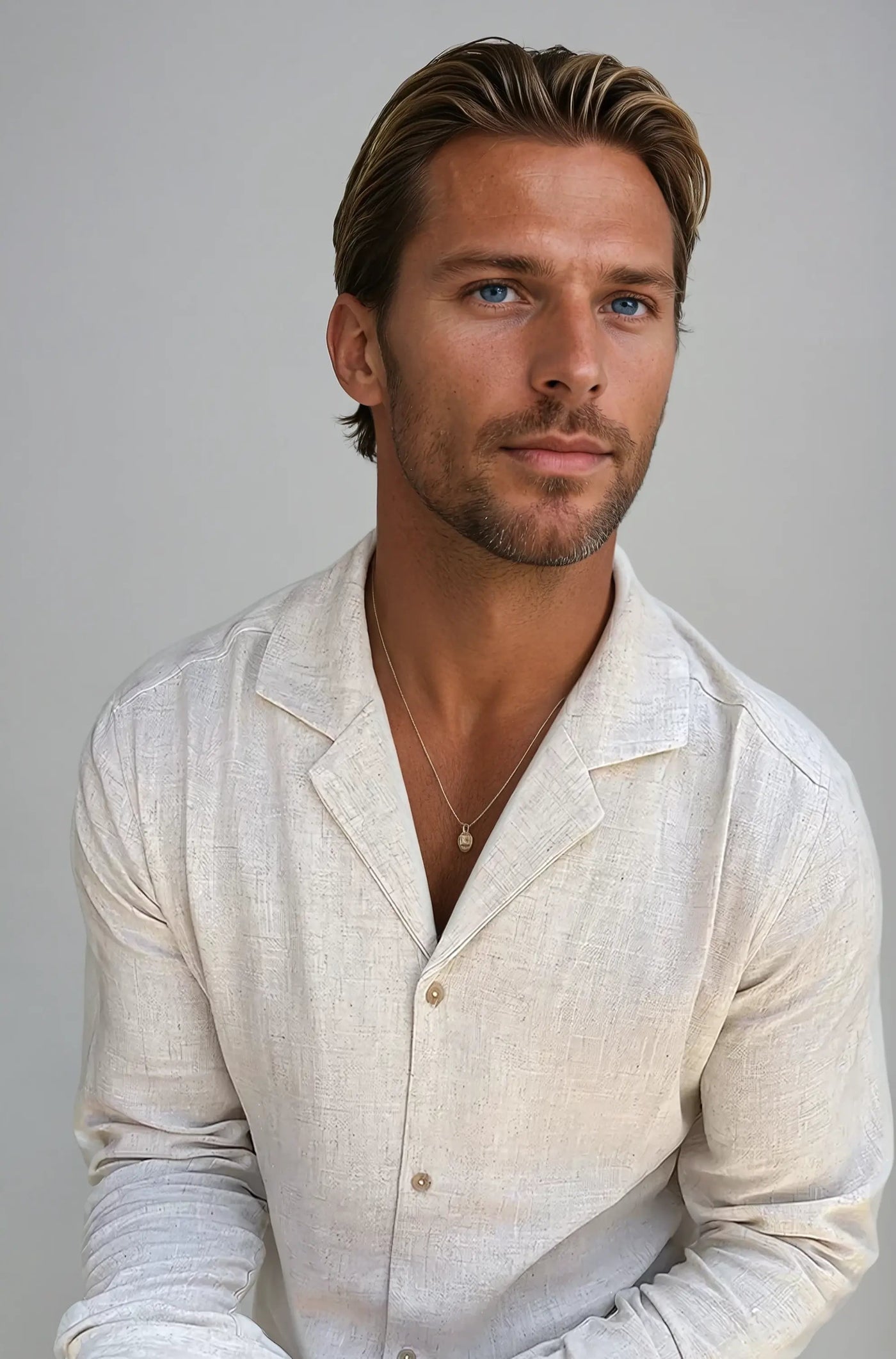 Linned Strand Skjorte - Beige - Vellor Wear