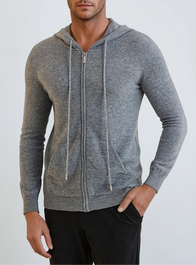 Cashmere Strik Zip Vest - Mørkegrå - Vellor Wear