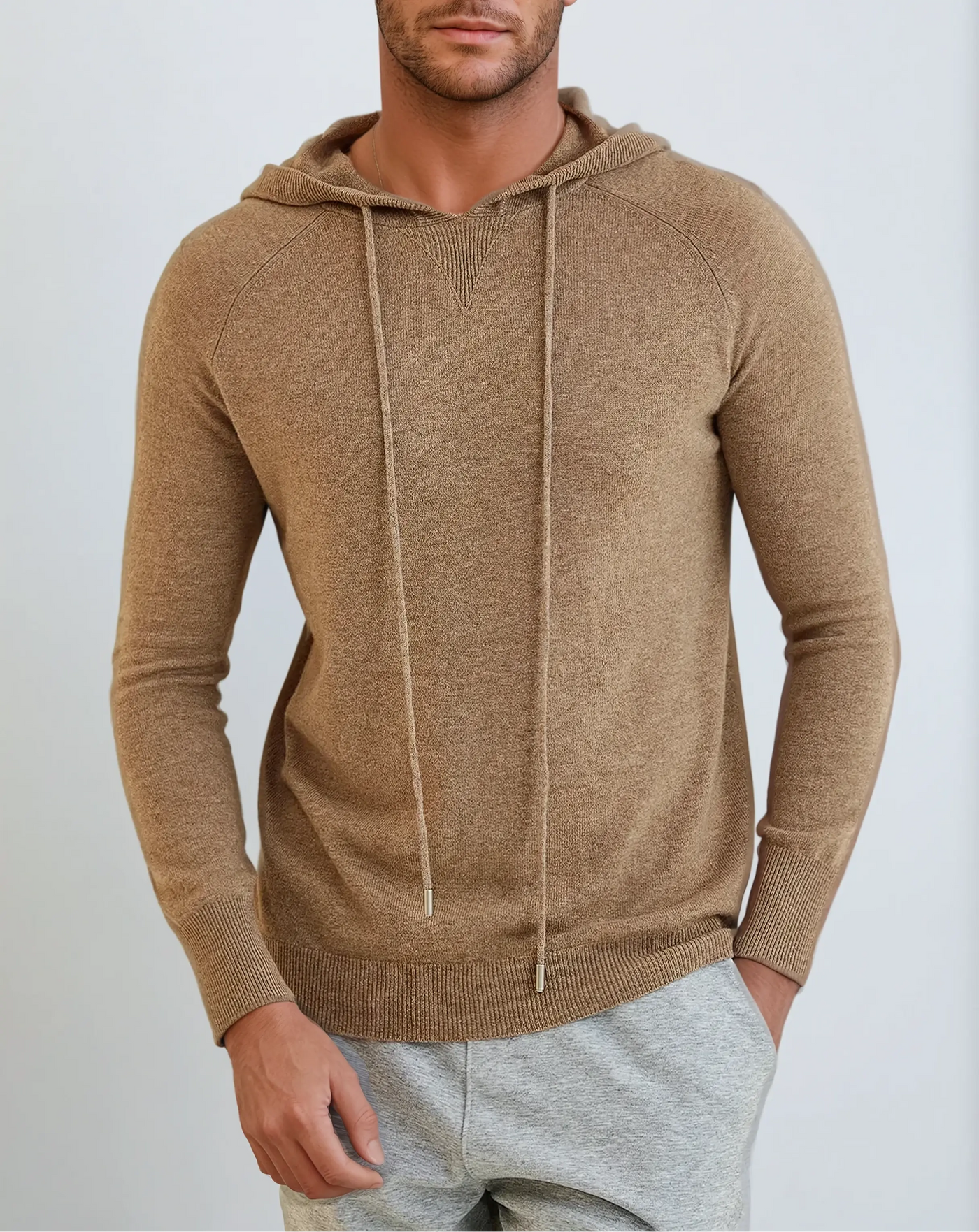 Essential Cashmere Hoodie - Khaki Artisan - Vellor Wear