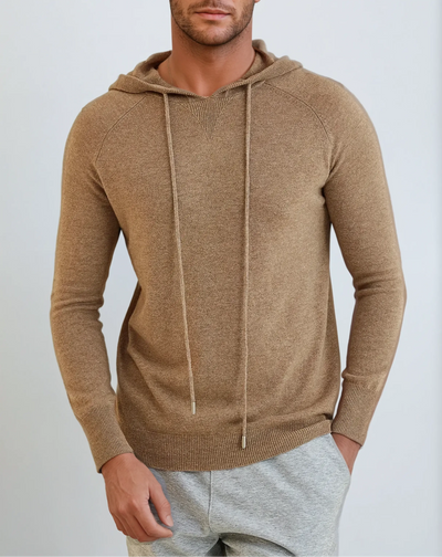 Essential Cashmere Hoodie - Khaki Artisan - Vellor Wear