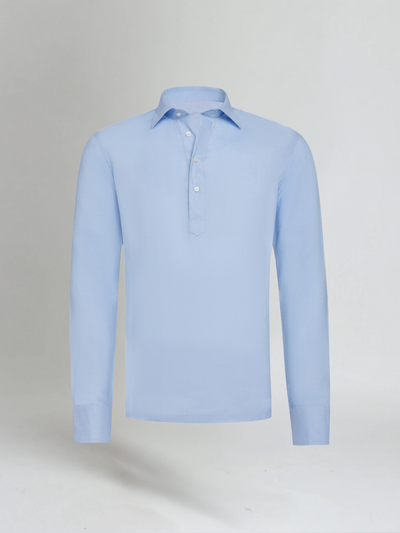 Linned Pop-over Skjorte - Lysblå - Vellor Wear