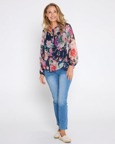 Bluse med blomsterprint - Vellor Wear
