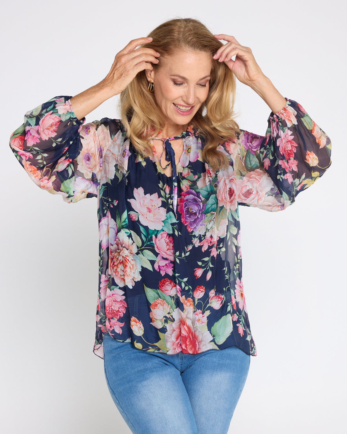 Bluse med blomsterprint - Vellor Wear
