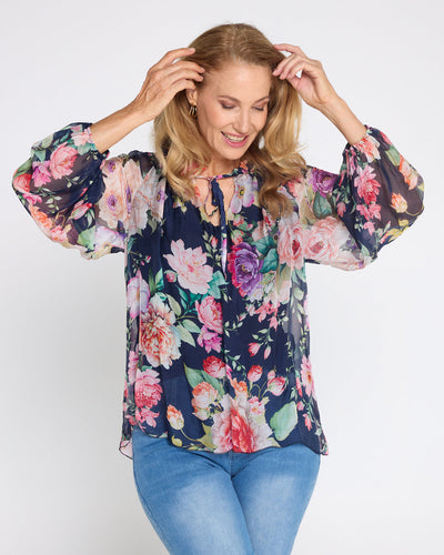 Bluse med blomsterprint - Vellor Wear