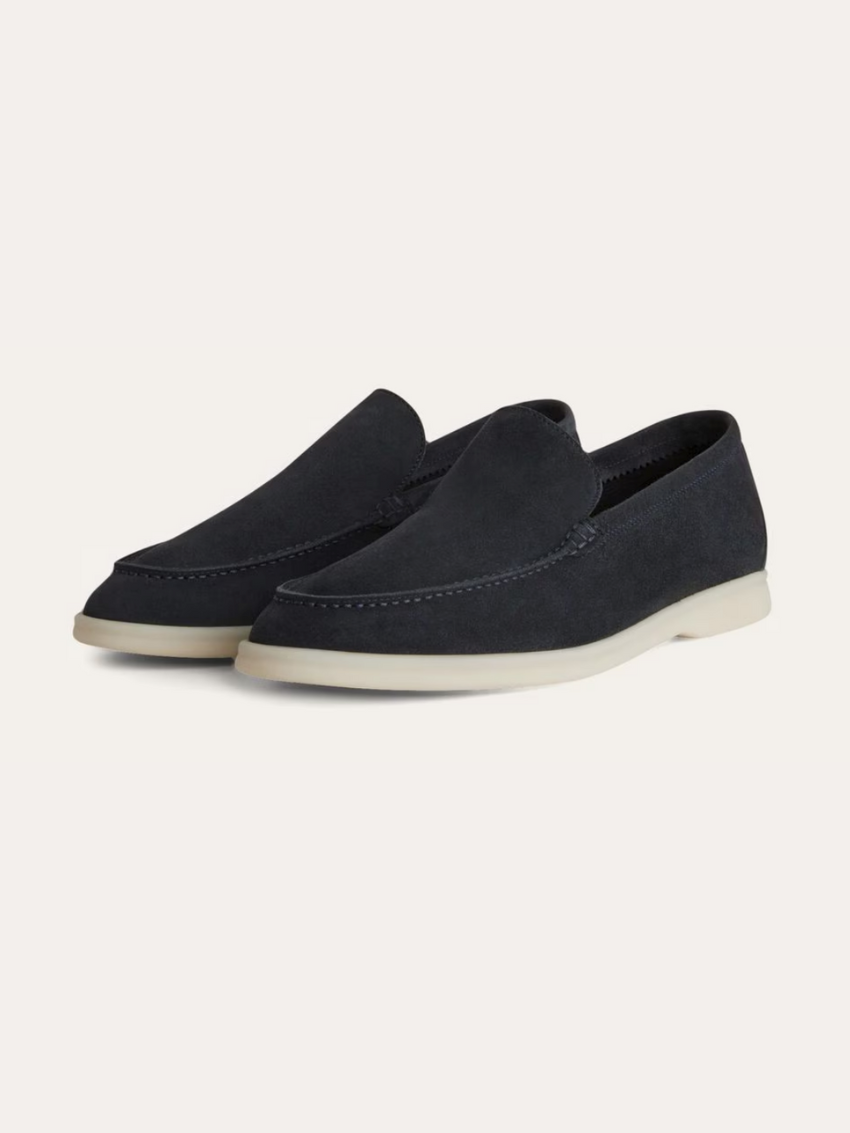 Finslidte Suede Loafers – Marineblå - Vellor Wear