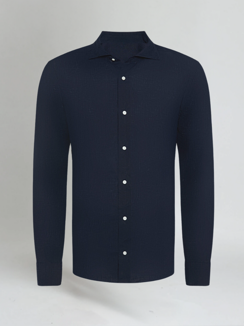 Essentiel Linned Skjorte - Marineblå - Vellor Wear