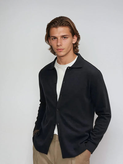 Cashwool Skjorte Marineblå - Vellor Wear