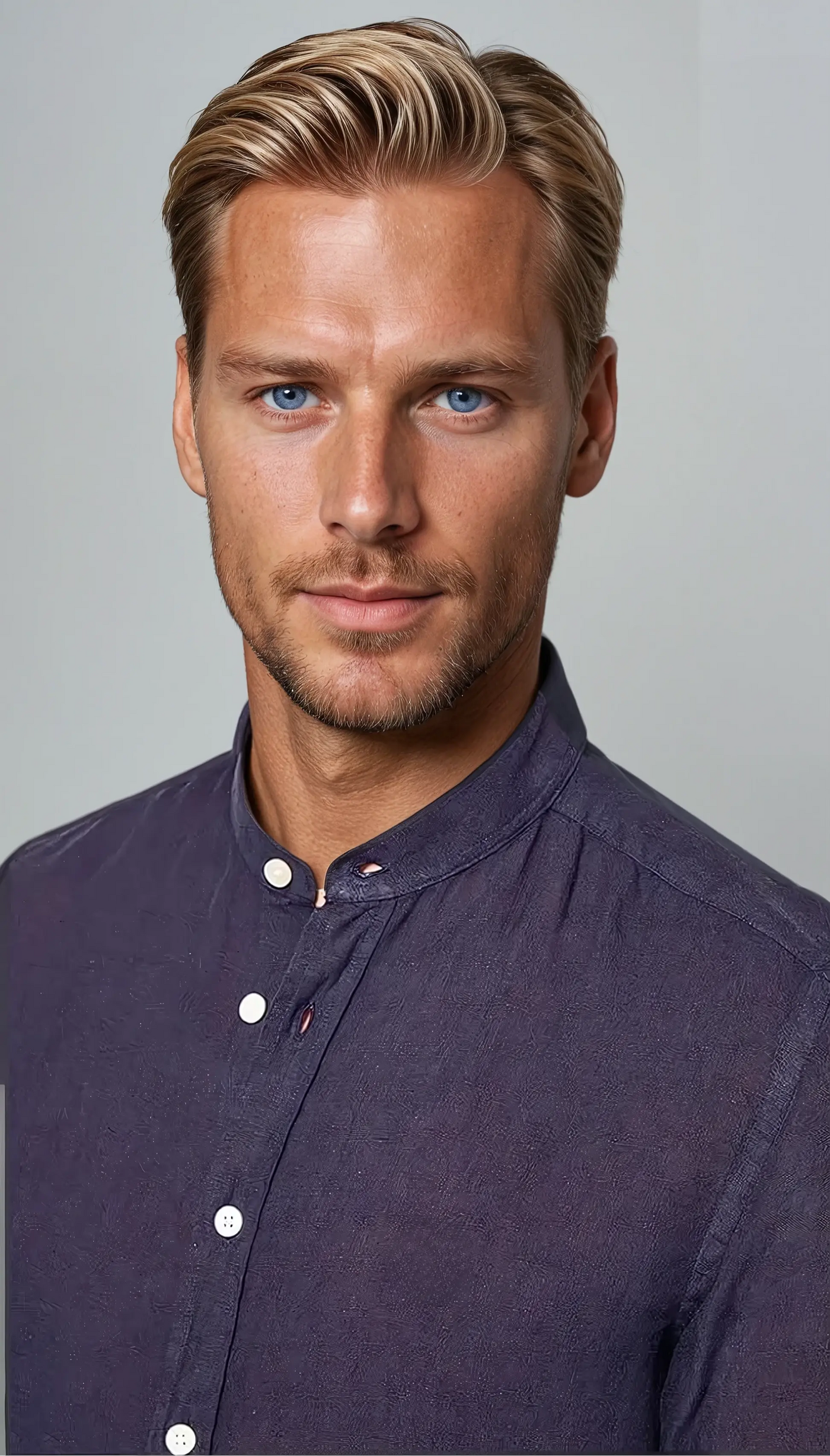 Linned Band Krave Skjorte Marineblå - Vellor Wear