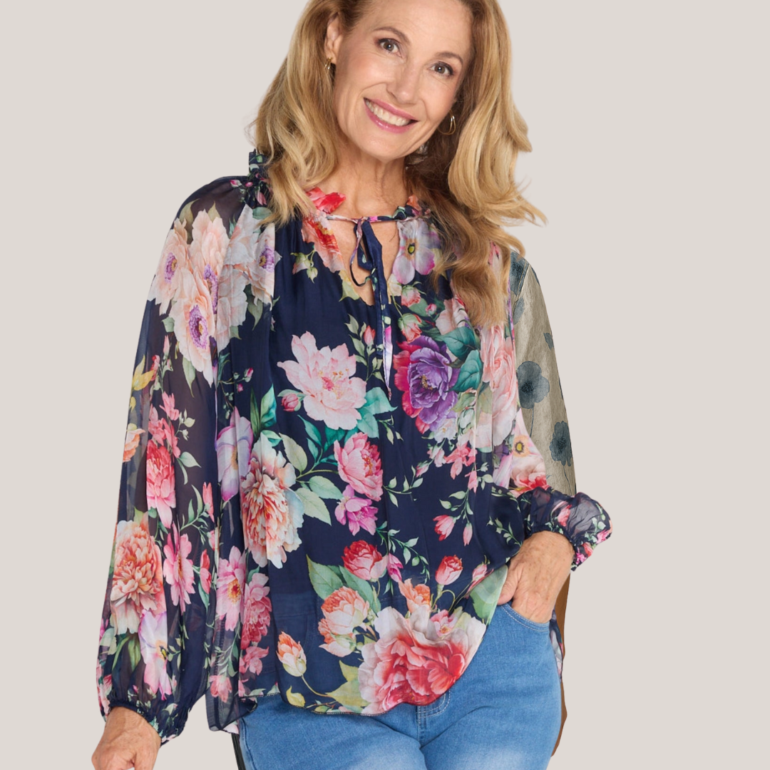 Bluse med blomsterprint - Vellor Wear