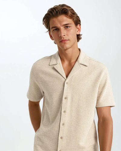 Vaffel Skjorte Beige - Vellor Wear