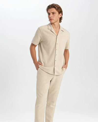 Vaffel Skjorte Beige - Vellor Wear
