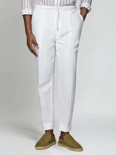 Seaside Linned Bukser - Hvid - Vellor Wear