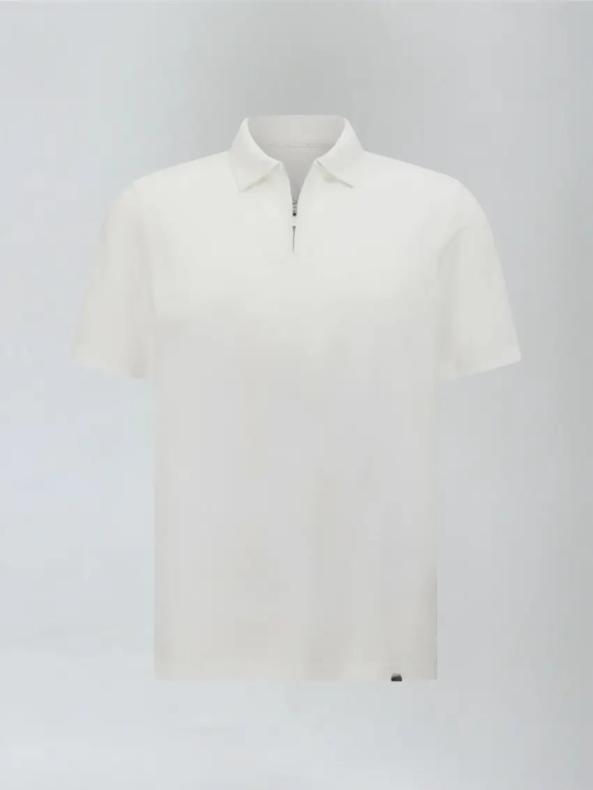 Polo med Lynlås - Hvid - Vellor Wear