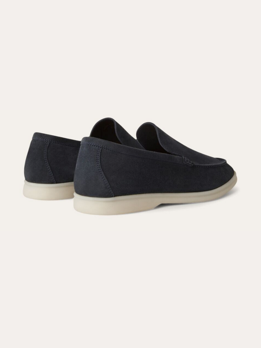 Finslidte Suede Loafers – Marineblå - Vellor Wear