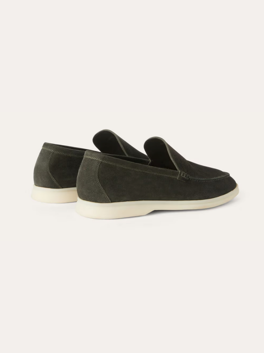 Forfinet Suede Loafers – Mørkegrøn - Vellor Wear