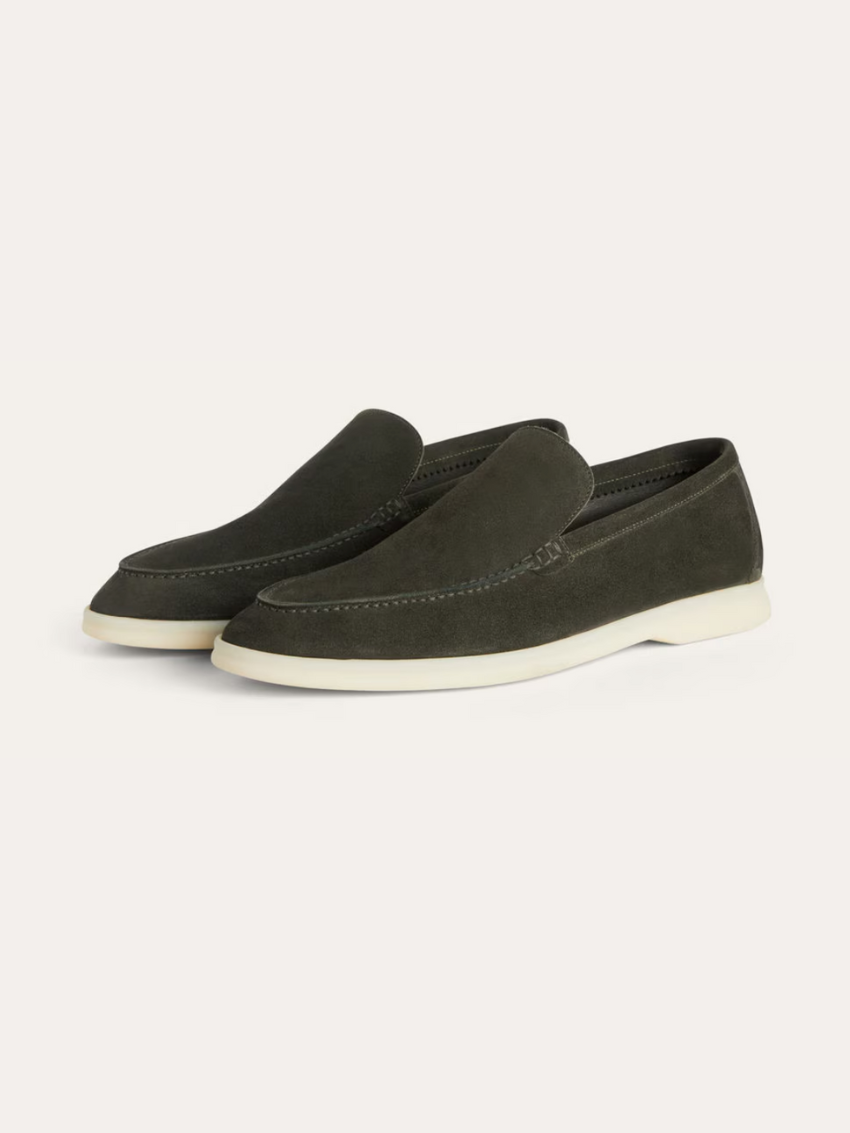 Forfinet Suede Loafers – Mørkegrøn - Vellor Wear