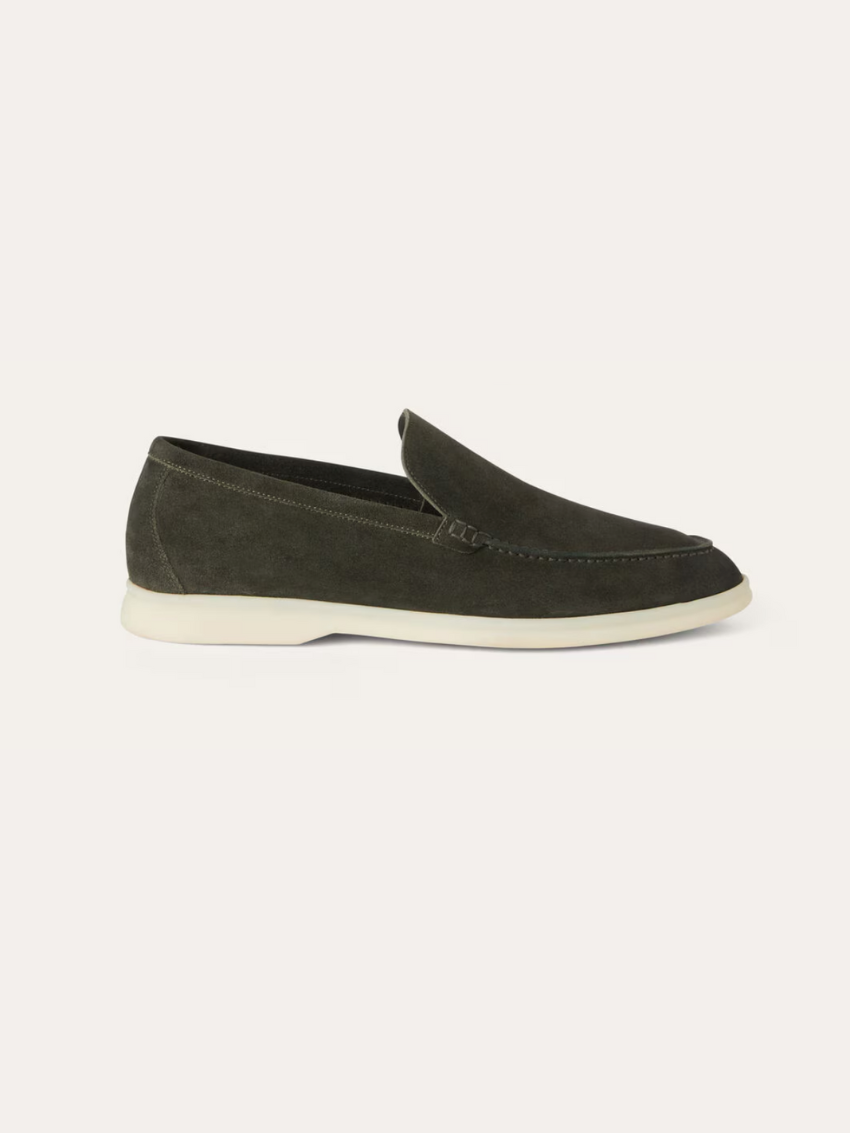 Forfinet Suede Loafers – Mørkegrøn - Vellor Wear