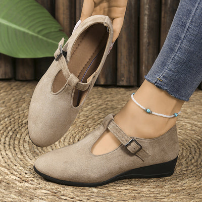 Gurli | Ortopædiske loafers med kilehæl og spænde - Vellor Wear