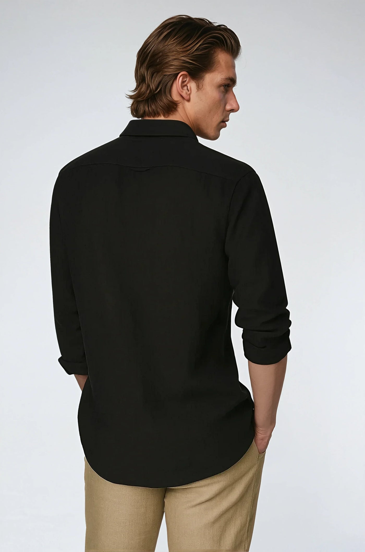 Essentielt Linned Skjorte - Sort - Vellor Wear