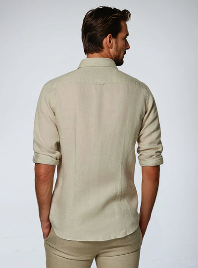 Essentiel Linned Skjorte - Khaki - Vellor Wear