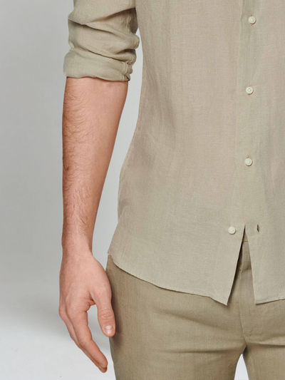 Essentiel Linned Skjorte - Khaki - Vellor Wear
