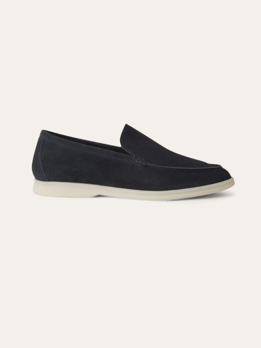 Finslidte Suede Loafers – Marineblå - Vellor Wear
