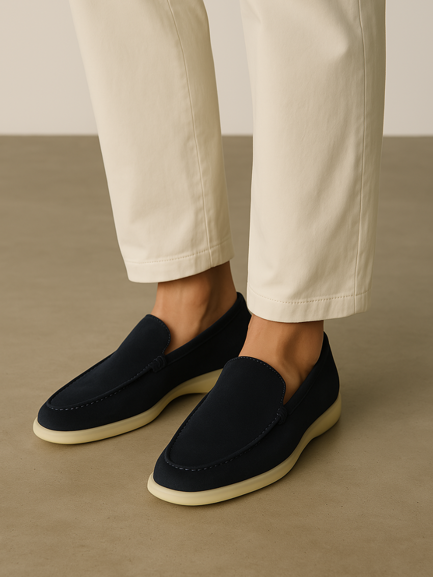 Finslidte Suede Loafers – Marineblå - Vellor Wear