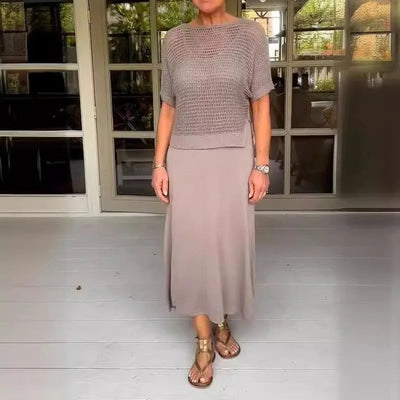 Lotti – Letni zestaw z przewiewnym topem i midi sukienką - Vellor Wear