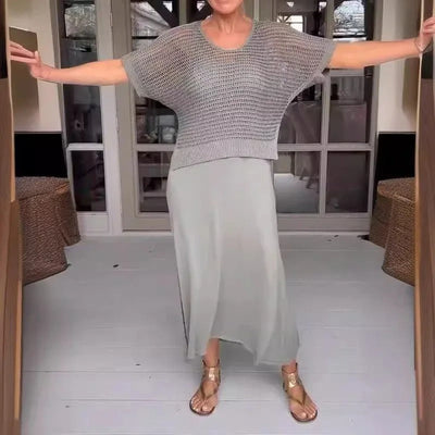 Lotti – Letni zestaw z przewiewnym topem i midi sukienką - Vellor Wear