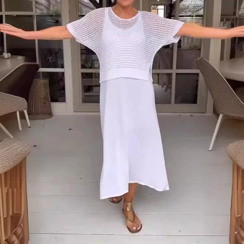 Lotti – Letni zestaw z przewiewnym topem i midi sukienką - Vellor Wear