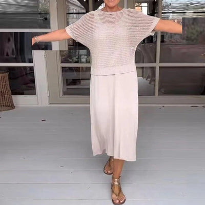 Lotti – Letni zestaw z przewiewnym topem i midi sukienką - Vellor Wear