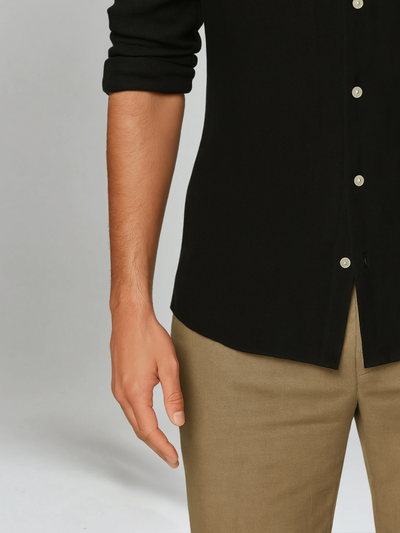 Essentielt Linned Skjorte - Sort - Vellor Wear